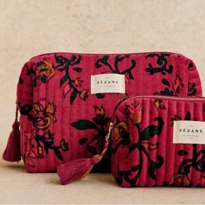 SEZANE VELVET TOILETRY BAG